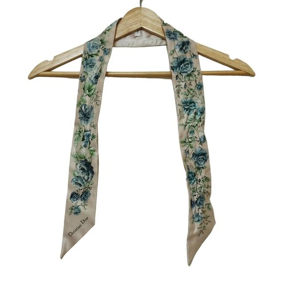 Auth DIOR/ChristianDior - Light Pink Blue Gray Multi Scarf - Picture 1 of 7